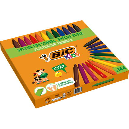 BIC Dreikant-Wachsmalkreide Plastidecor Triangle, 144er