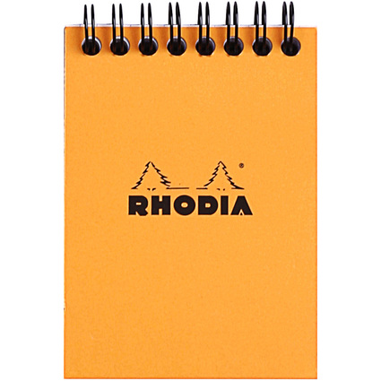 RHODIA Spiralnotizblock No. 11, DIN A7, kariert, orange