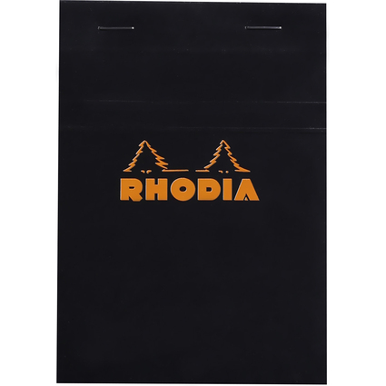 RHODIA Notizblock No. 13, DIN A6, kariert, schwarz