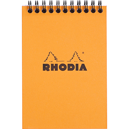 RHODIA Spiralnotizblock No. 13, DIN A6, kariert, orange