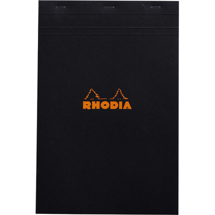 RHODIA Notizblock No. 19, DIN A4+, kariert, schwarz