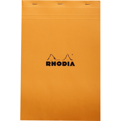 RHODIA Notizblock No. 19, DIN A4+, kariert, orange