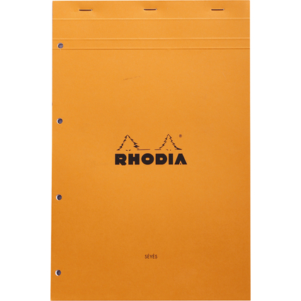 RHODIA Notizblock No. 20, DIN A4+, franz. Lineatur, orange