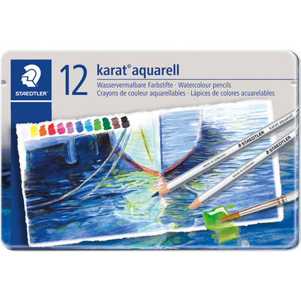 STAEDTLER Aquarellstift karat, 12er Metalletui