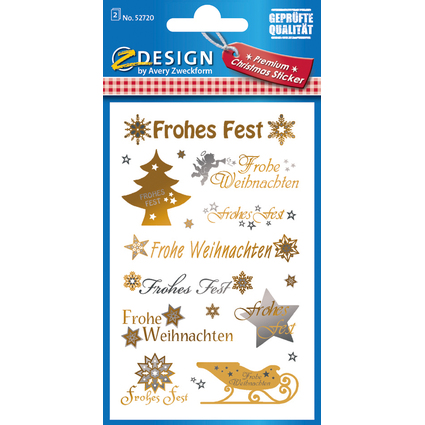 AVERY Zweckform ZDesign Weihnachts-Sticker Schrift + Symbole