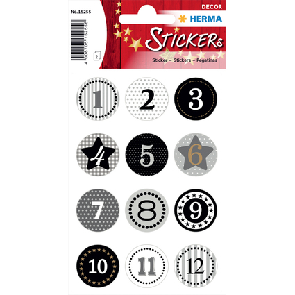 HERMA Weihnachts-Sticker DECOR "Adventskalender", grau