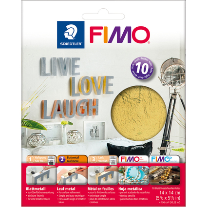 FIMO Blattmetall, gold, 10 Blatt