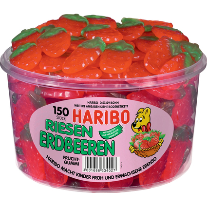 HARIBO Fruchtgummi RIESEN ERDBEEREN, 150er Runddose