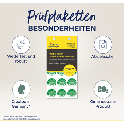 AVERY Zweckform Prfplaketten "Nchster Prftermin", 2026-31