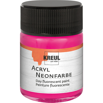 KREUL Acryl-Neonfarbe im Glas, neonpink, 50 ml