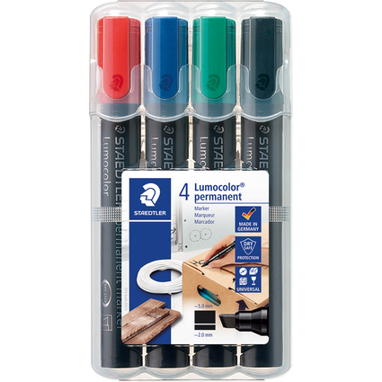 STAEDTLER Lumocolor Permanent-Marker 350, 4er Etui