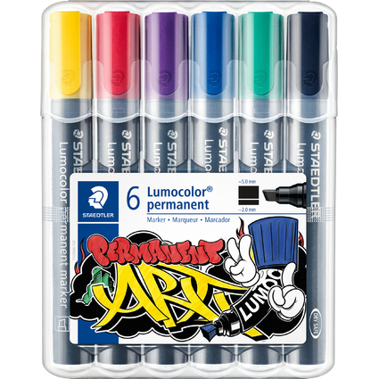 STAEDTLER Lumocolor Permanent-Marker 350, 6er Etui