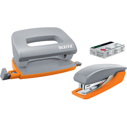 LEITZ Mini Heftgert- & Locher-Set Urban Chic, dunkelgrau