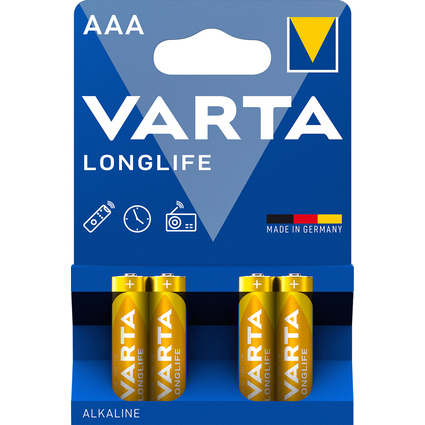 VARTA Alkaline Batterie Longlife, Micro (AAA/LR03)