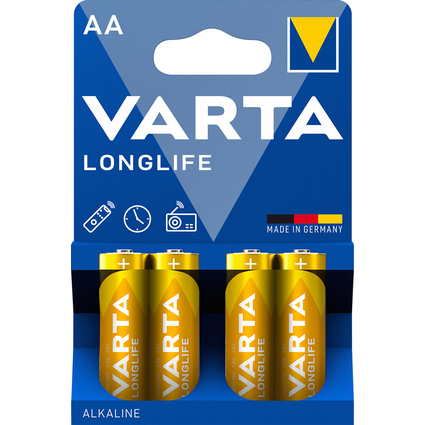 VARTA Alkaline Batterie Longlife, Mignon (AA/LR6)