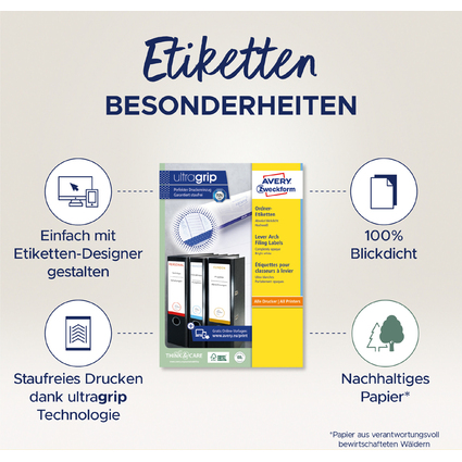 AVERY Zweckform Ordnerrcken-Etiketten, 38 x 192 mm, wei