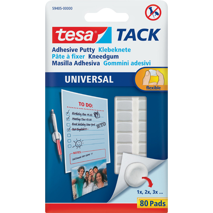 tesa TACK Klebeknete UNIVERSAL, wieder ablsbar, wei