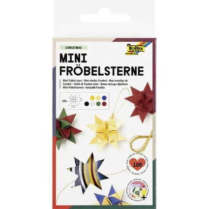 folia Faltpapierstreifen fr Frbelsterne, Weihnachtsfarben