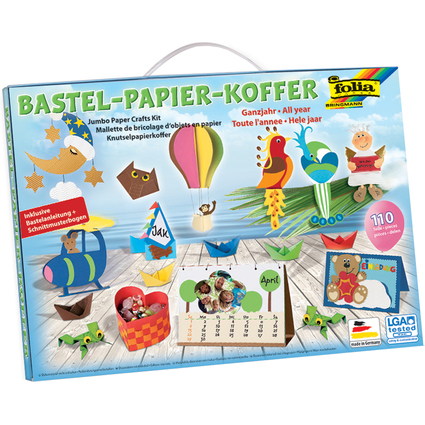 folia Bastelpapier-Koffer "Ganzjahr", 110-teilig