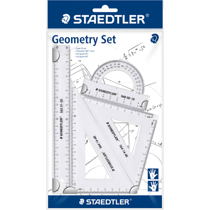 STAEDTLER Geometrie-Set, klein, 4-teilig, transparent