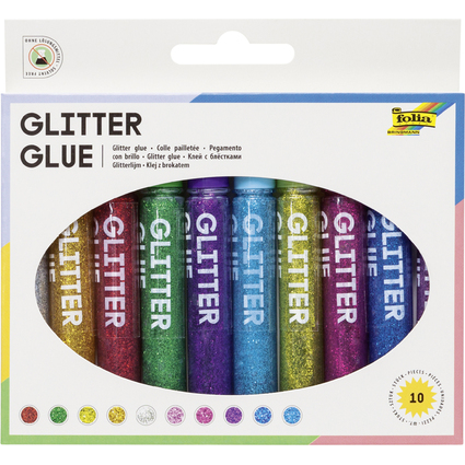 folia Glitzerkleber "Glitterglue", 9,5 ml, farbig sortiert