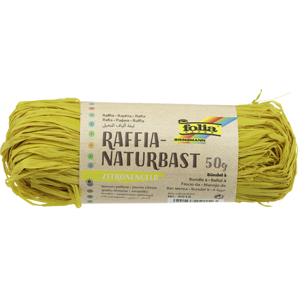 folia Raffia-Naturbast, 50 g, zitronengelb