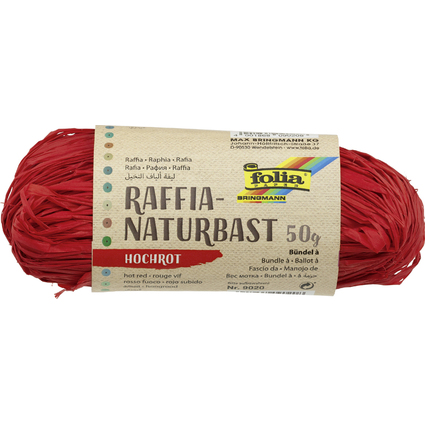 folia Raffia-Naturbast, 50 g, hochrot