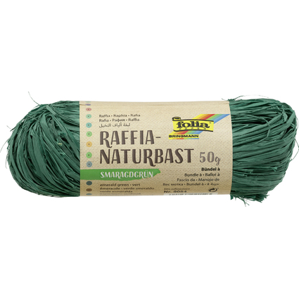 folia Raffia-Naturbast, 50 g, smaragdgrn