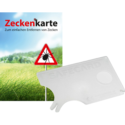 RNK Zeckenkarte "Safecard" mit Lupe, 85 x 54 mm