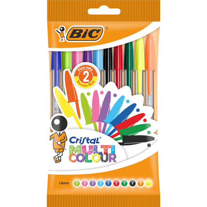 BIC Kugelschreiber Cristal Large Multicolor, 10er Beutel