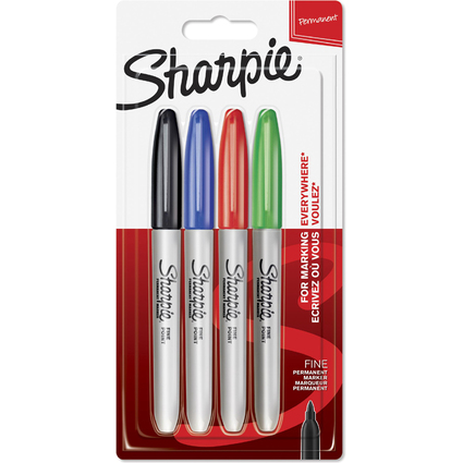 Sharpie Permanent-Marker FINE, 4er Blisterkarte