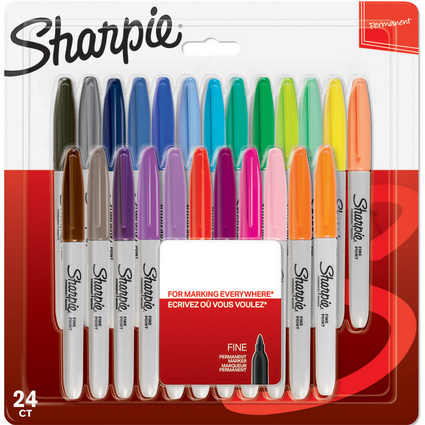 Sharpie Permanent-Marker FINE, 24er Blisterkarte