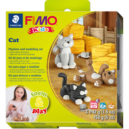 FIMO kids Modellier-Set Form & Play "Cat", Level 2