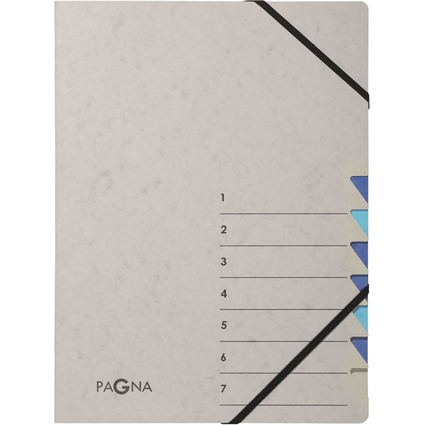 PAGNA Ordnungsmappe "Easy Grey", A4, 7 Fcher, grau / blau