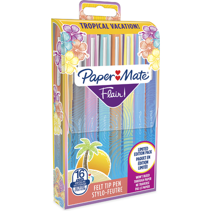 Paper:Mate Faserschreiber Flair TROPICAL VACATION, 16er Etui