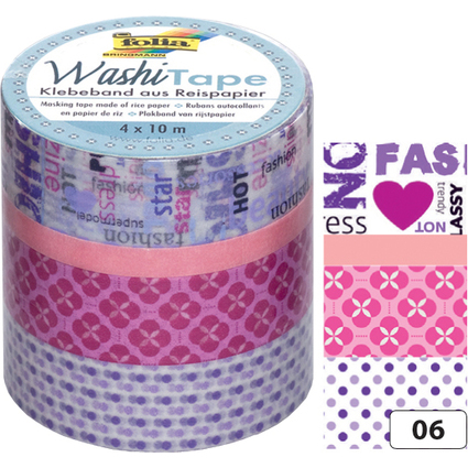 folia Deko-Klebeband Washi-Tape MDCHENTRAUM, 4er Set