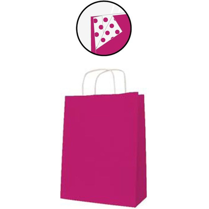 APLI Papiertragetasche - aus Kraftpapier, mittel, fuchsia