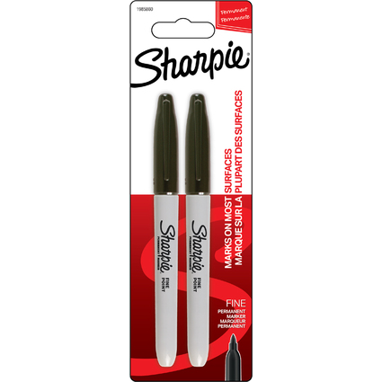 Sharpie Permanent-Marker FINE, 2er Blister, schwarz