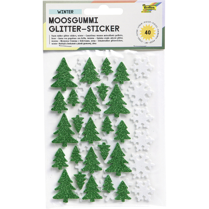 folia Moosgummi Glitter-Sticker "Winter", sortiert