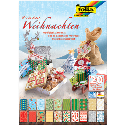 folia Motivkartonblock "Weihnachten III", 240 x 340 mm