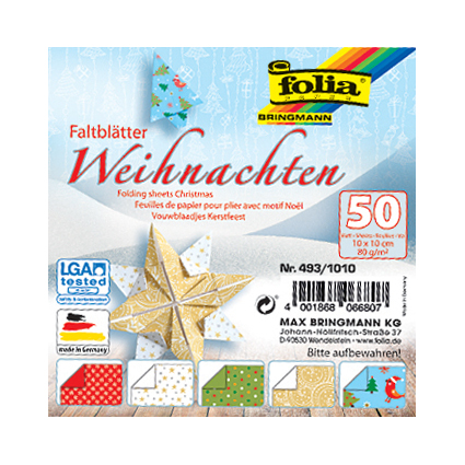 folia Faltbltter "Weihnachten", 100 x 100 mm, 80 g/qm