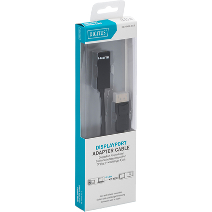 DIGITUS Adapter, DisplayPort Stecker - HDMI A Kupplung