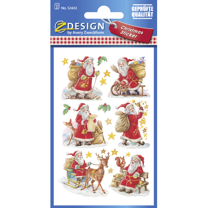 AVERY Zweckform ZDesign Weihnachts-Sticker Weihnachtsmnner