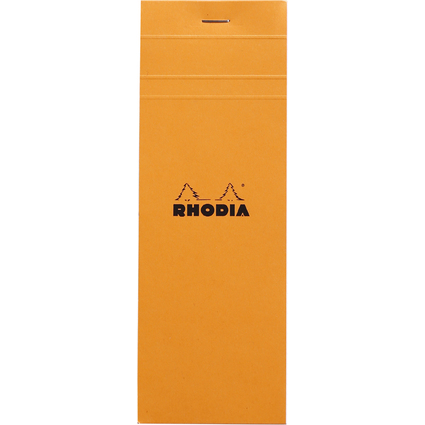 RHODIA Notizblock No. 8, 74 x 210 mm, kariert, orange