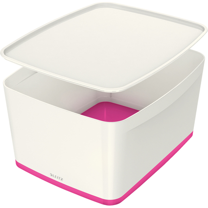 LEITZ Aufbewahrungsbox My Box, 18 Liter, wei/pink