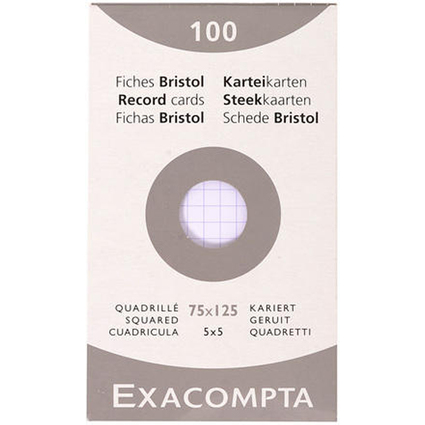 EXACOMPTA Karteikarten, 75 x 125 mm, kariert, wei