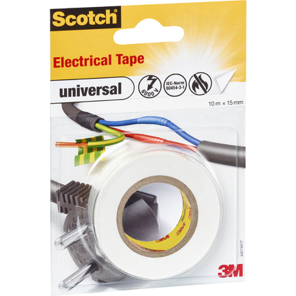 Scotch Isolierband universal, 15 mm x 10 m, wei