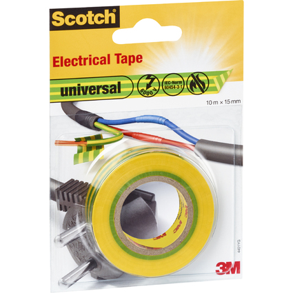 Scotch Isolierband universal, 15 mm x 10 m, gelb / grn