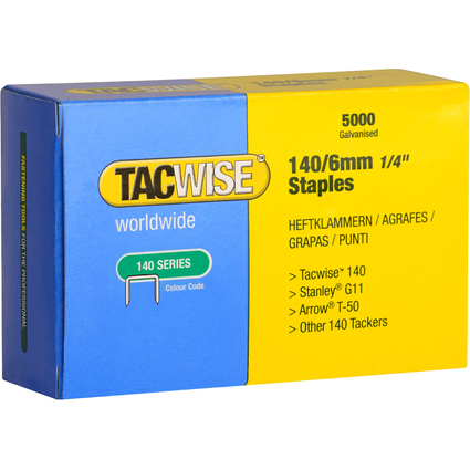 TACWISE Heftklammern 140/6 mm, verzinkt, 5.000 Stck