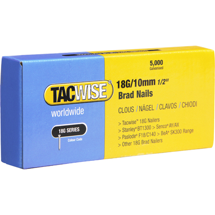 TACWISE Stiftngel fr Tacker 18G/10 verzinkt, 5.000 Stck